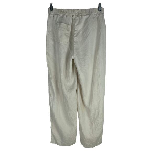 Quince 100% European Linen Drawstring Crop Pants Sand Beige Size XS - Picture 6 of 9